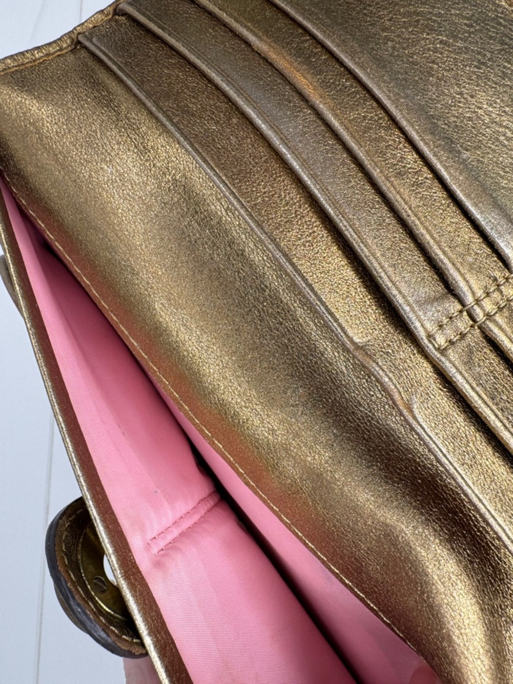 Coach Legacy Multicolored Striped Satin 65th Anniversary Gold Turnlock Wallet - Picture 10 of 16